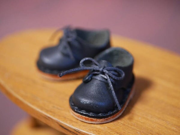 Handmade Classic Lace-Up Brogues Leather Shoes. 3.8cm /Black