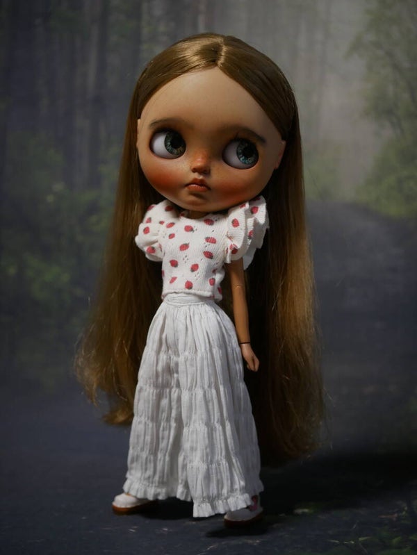 Blythe Doll Culotte Trousers./ White