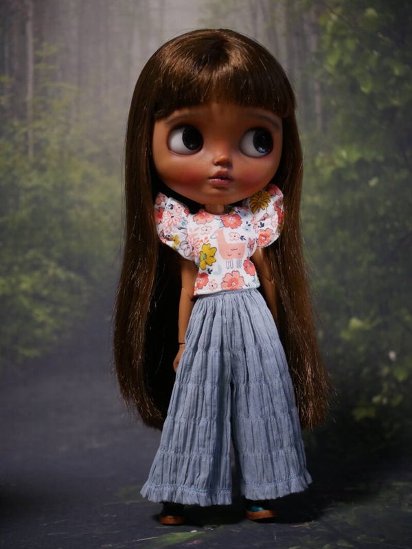 Blythe Doll Culotte Trousers./ Gray