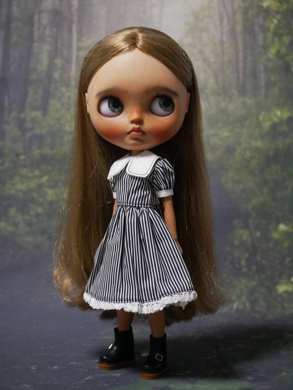 Classic Black & White Striped Blythe Dress.