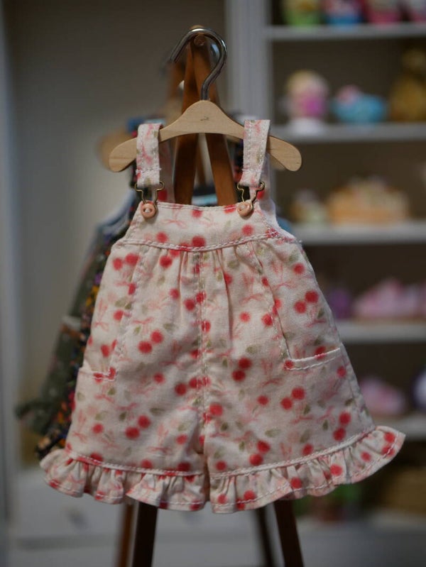 Handmade Floral Overalls for Blythe Dolls./ Cherries