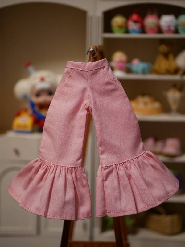 Pants with ruffle for Blythe doll. / Lt pink