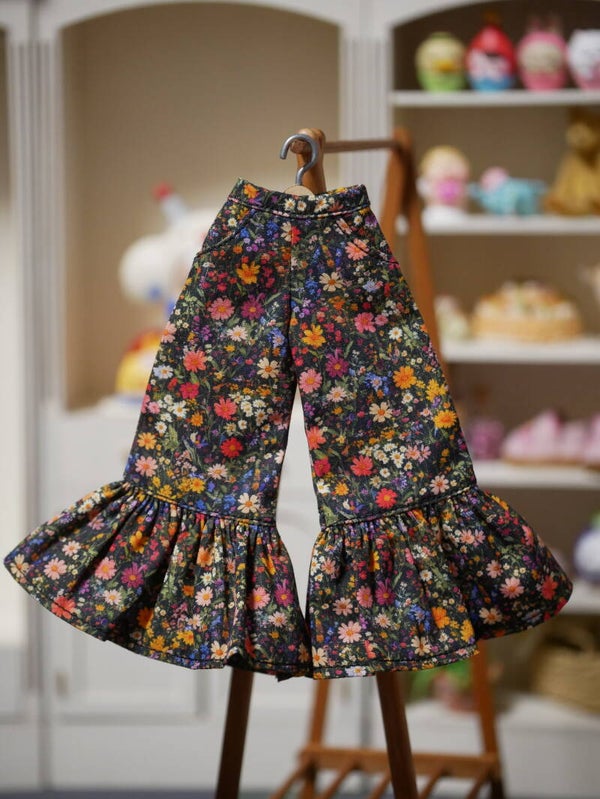 Pants with ruffle for Blythe doll. / mini Mix flowers