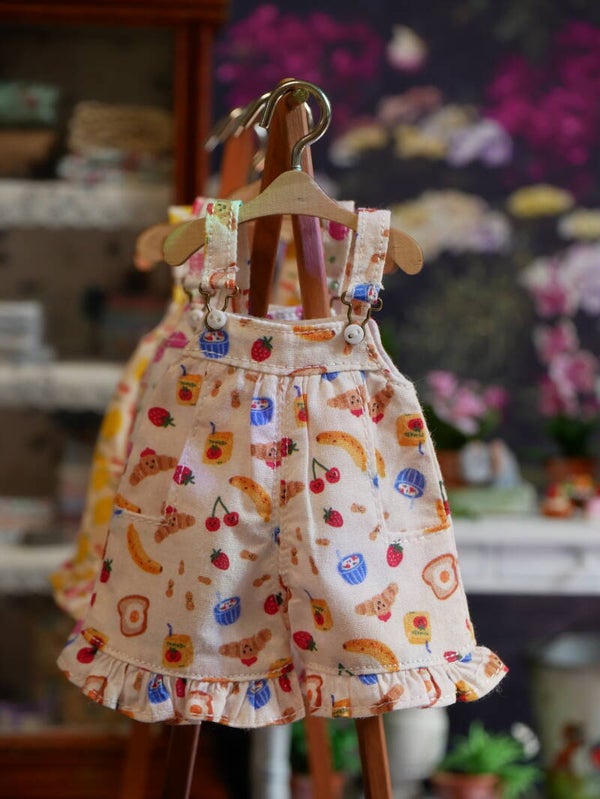 Handmade Floral Overalls for Blythe Dolls./02.Cream Breakfast