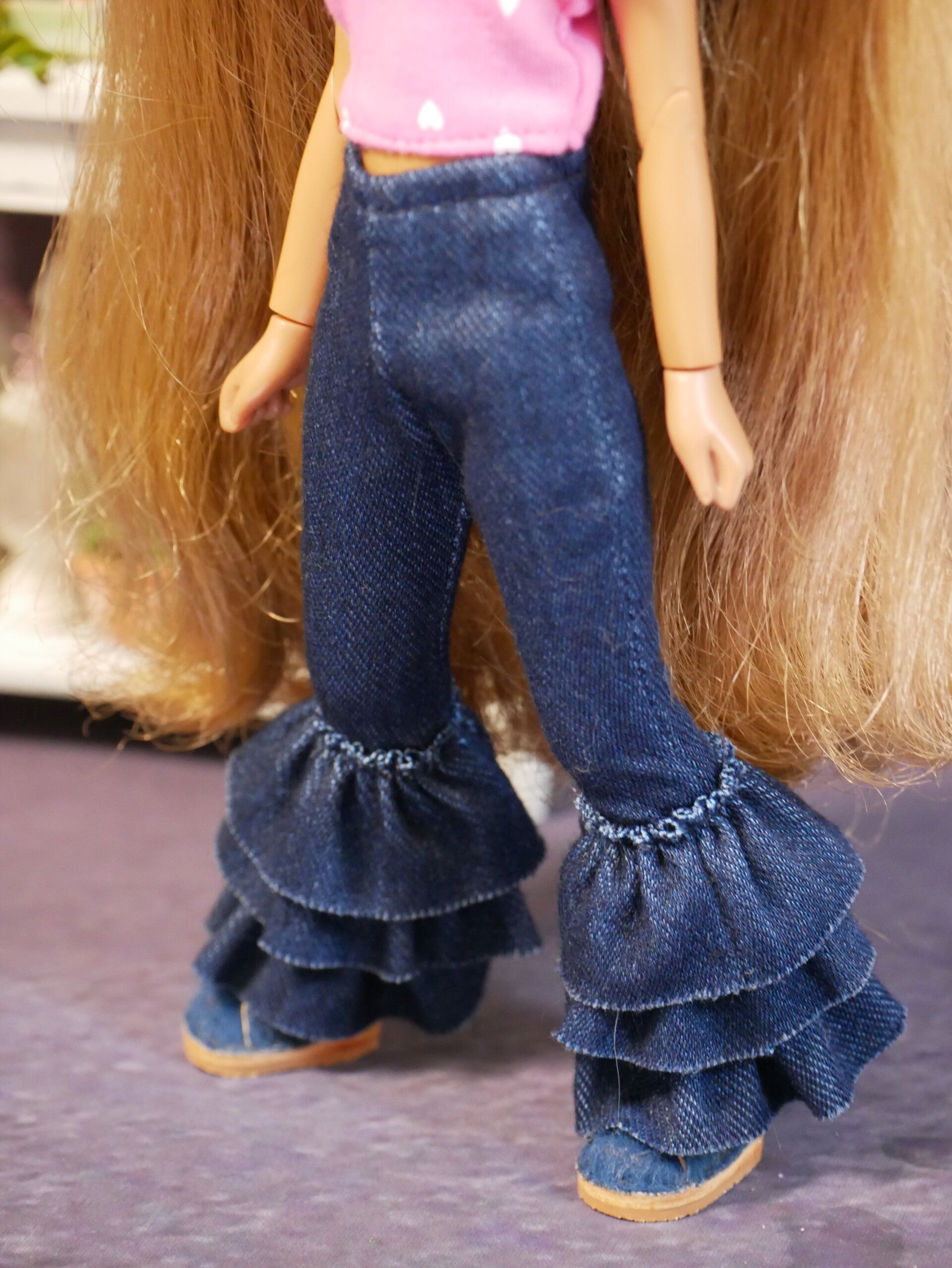 Pants, Stretch Denim Bell Bottoms for Blythe.