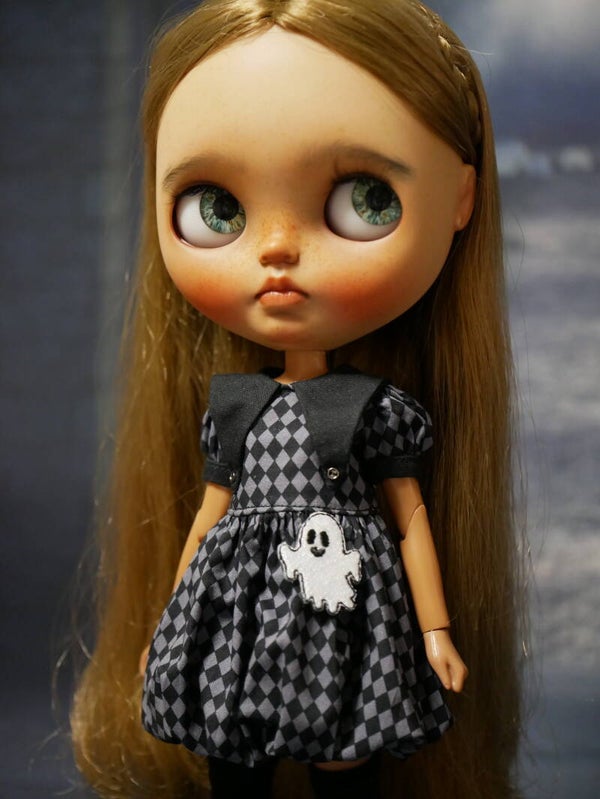 Blythe Doll Outfit: Halloween Balloon Dress. Black