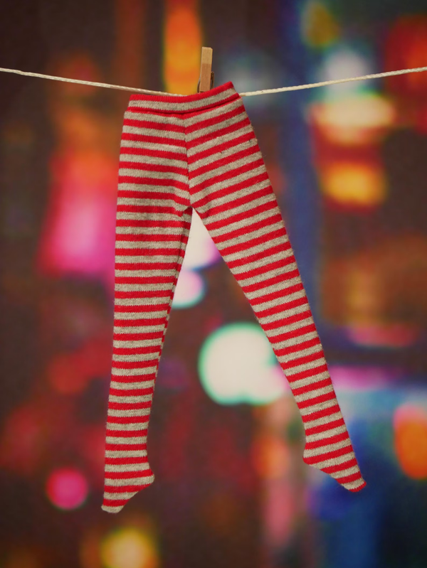 Tights for Blythe dolls. Red-Gray