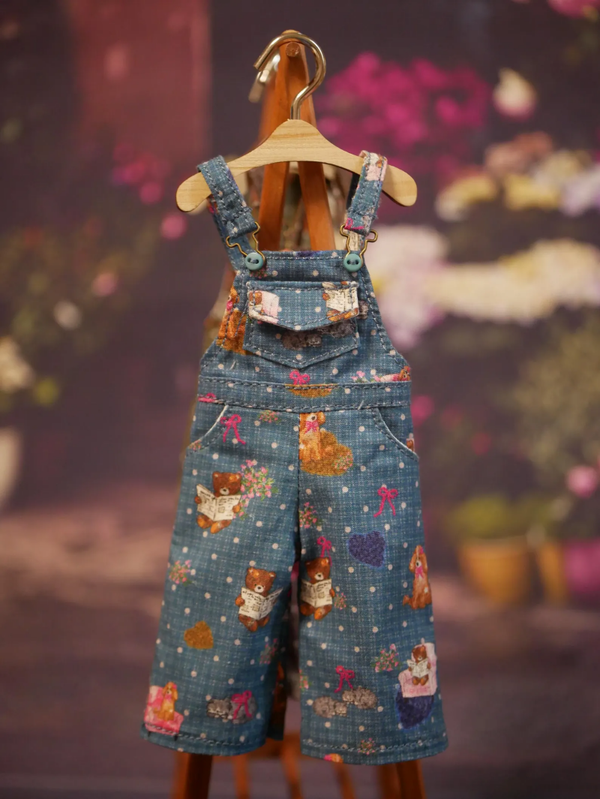 Blythe Miniature Cotton Overalls./ Blue