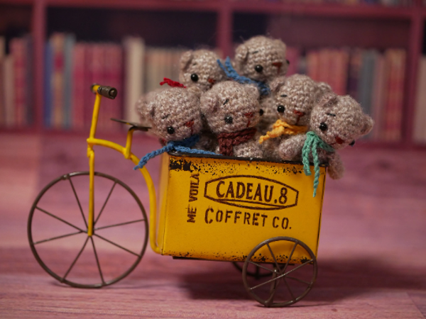 Little crochet Bear for dolls 5.50 cm/ 03