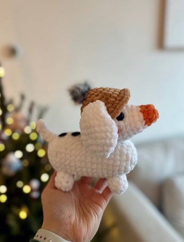 Snowman pup crochet pattern