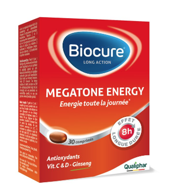 Biocure Long Action Megatone Energie 30 comprimés | Vitalité et énergie toute la journée