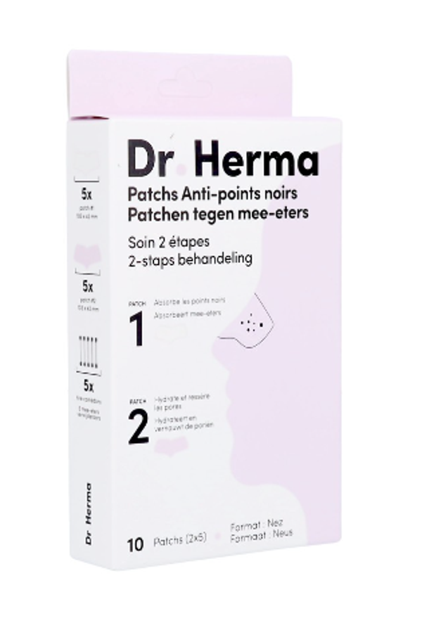 Dr. Herma Soins Patch Nez anti-points noirs en 2 étapes (5 soins)