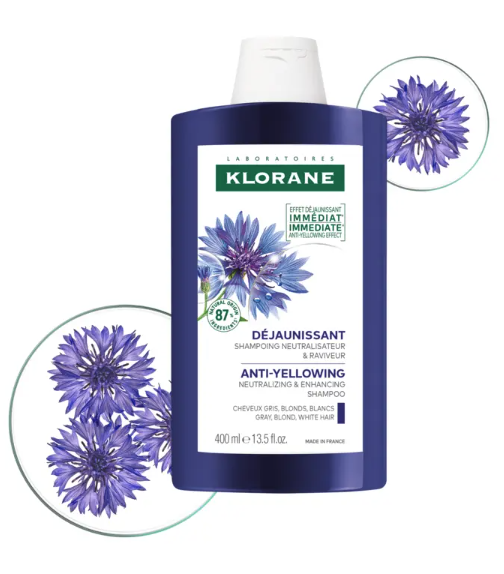 Klorane - CENTAUREE  DEJAUNISSANT -  Shampoing neutralisateur et raviveur 400ml
