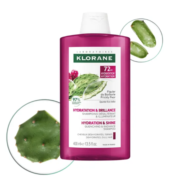 Klorane : FIGUIER DE BARBARIE - HYDRATATION et BRILLANCE Shampoing désaltérant et illuminateur 400ml