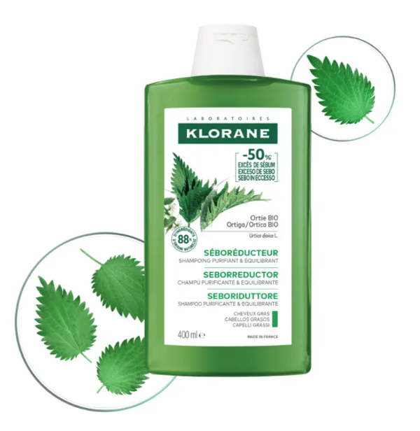 Klorane - ORTIE PURIFIANTE - Shampooing à l'Ortie BIO 400ml