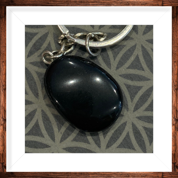 Porte clef Obsidienne noir