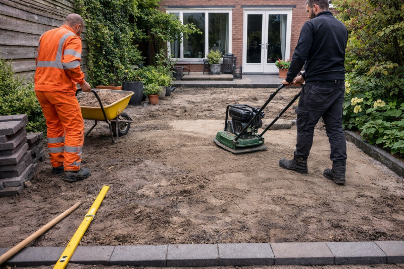 tuin aanleggen voorbereidingin  Almere en omgeving Flevoland.