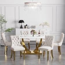 Hoppus 6 - Person Pedestal Dining Set