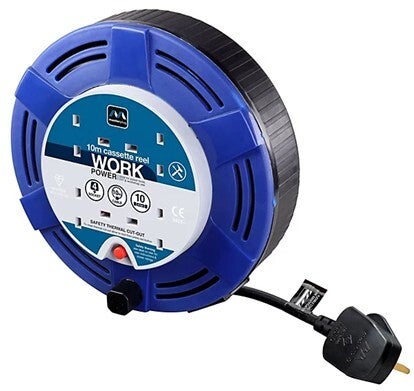 Masterplug - 10m/4 Gang Cassette Reel Extension Lead