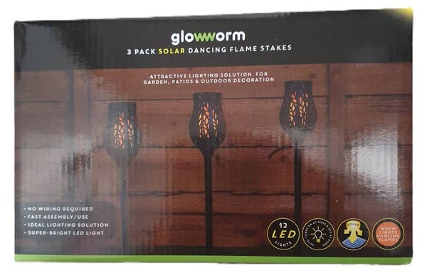 Glowworm - 3pk Solar Dancing Flame Stakes
