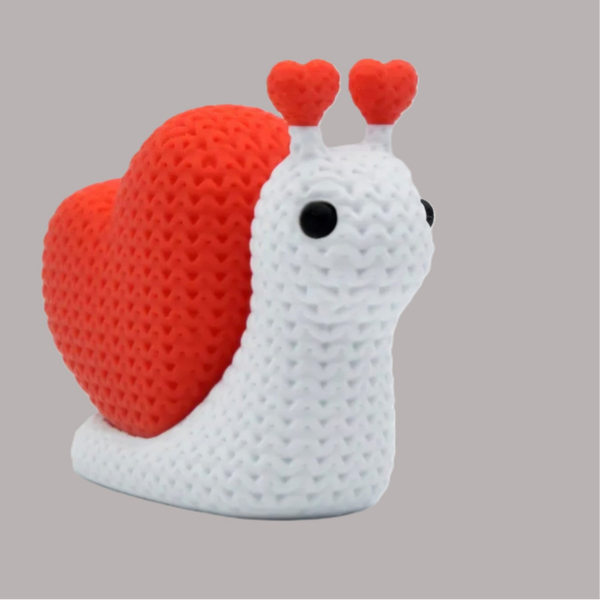 🐌❤️ Figurine effet crochet – Escargot de la Saint-Valentin