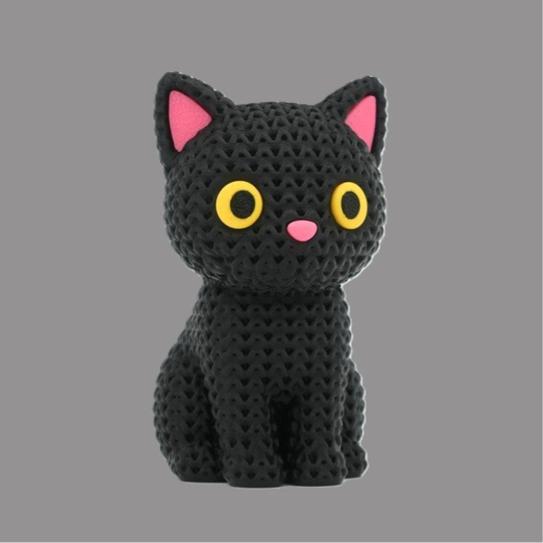 🐈‍⬛🧶 Figurine effet crochet – Petit chat noir