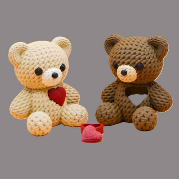 🧸❤️ Duo d’Oursons Crochet – Cœur Surprise
