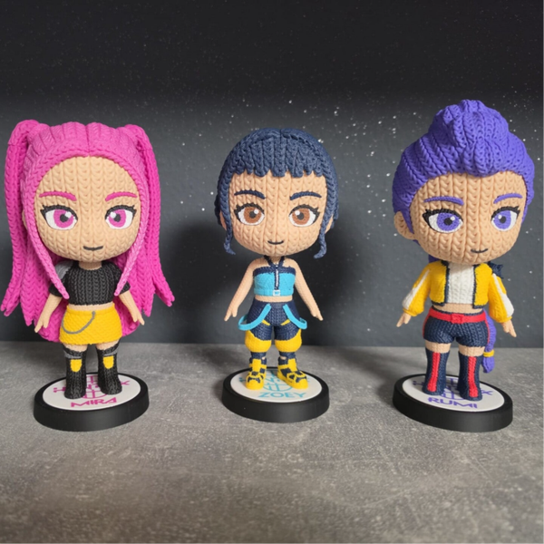 Figurine style crochet – K-Pop Star Edition - Mira,Rumi,Zoey