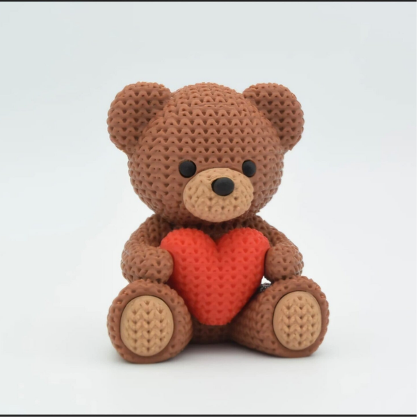 🧸❤️ Figurine effet crochet – Ours avec cœur
