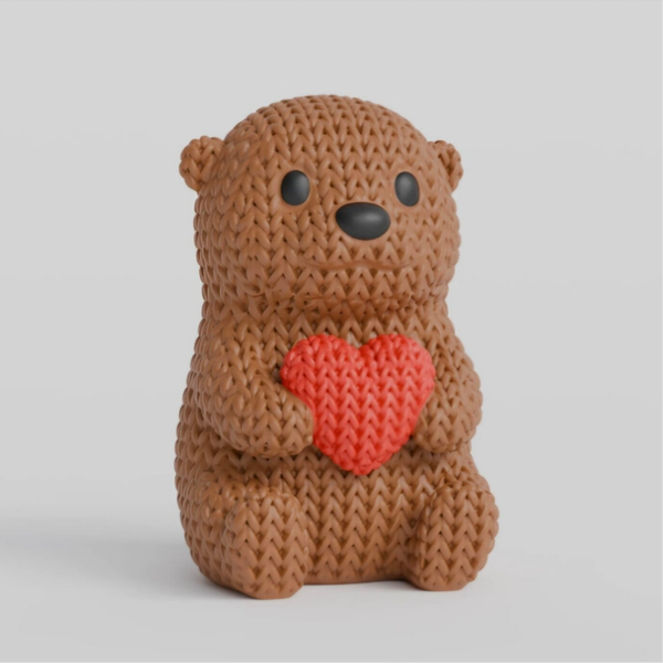 🦦❤️ Figurine effet crochet – Loutre avec cœur