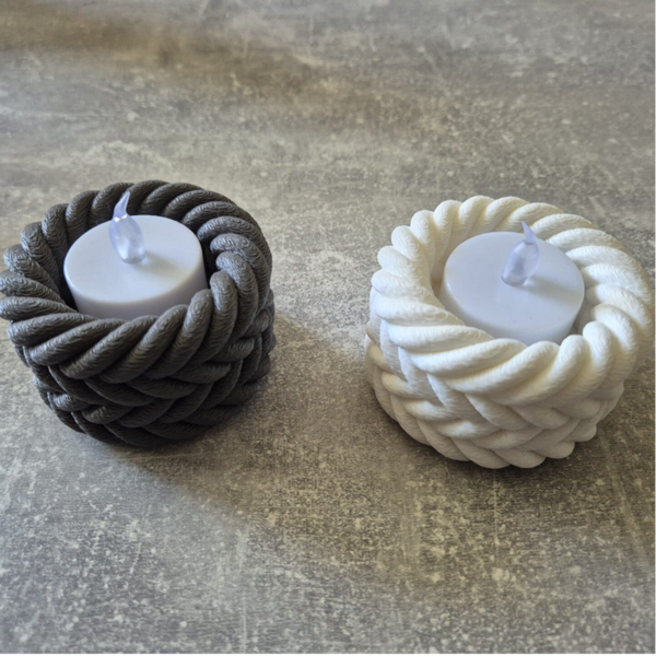 Bougeoir effet corde -Style naturel et original