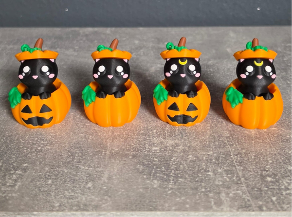 🎃Porte-clés Clicker Halloween – Chat Noir dans une Citrouille
