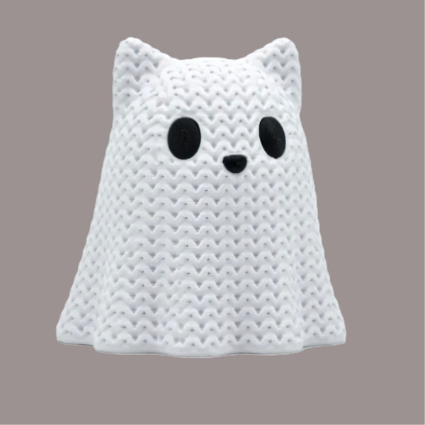 👻🐱 Figurine effet crochet – Chat fantôme d’Halloween