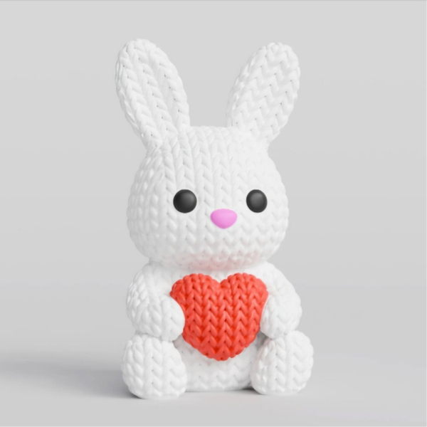 🐰❤️ Figurine effet crochet – Lapin avec cœur