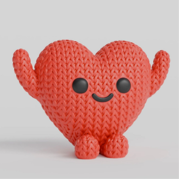 ❤️🧶 Figurine effet crochet – Petit cœur amoureux