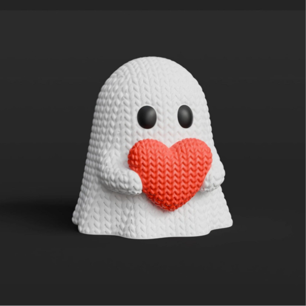👻❤️ Figurine effet crochet – Fantôme au cœur