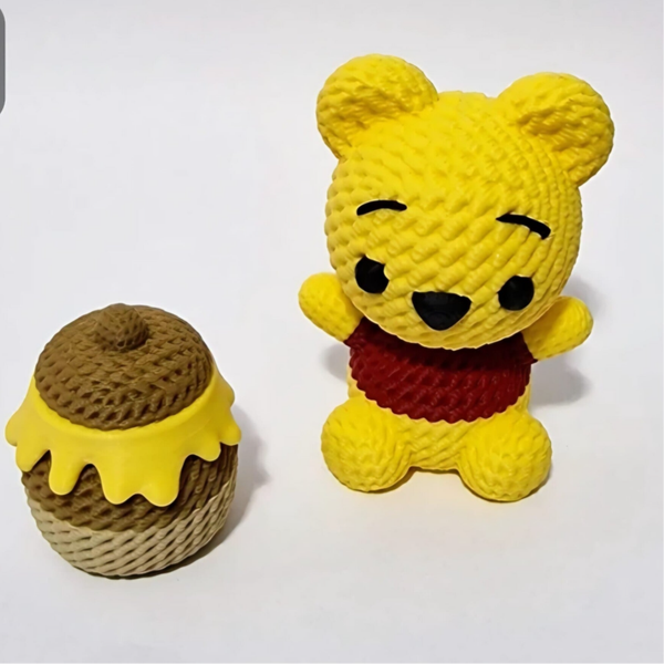 Figurine Effet crochet Winnie The Pooh – avec pot de miel