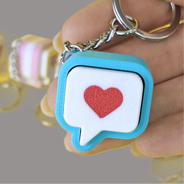 💬❤️ Porte-clés Clicker Cœur – Bulle de message