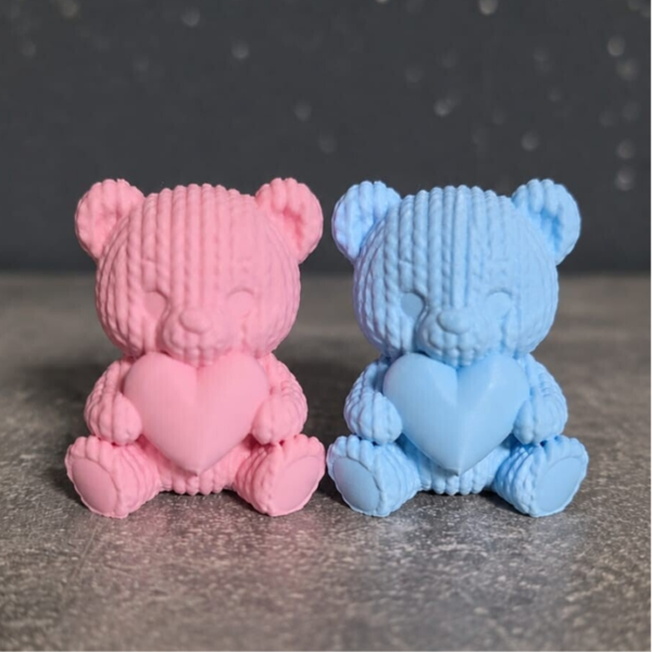 🧸💗 Figurine effet crochet – Petit ourson avec cœur