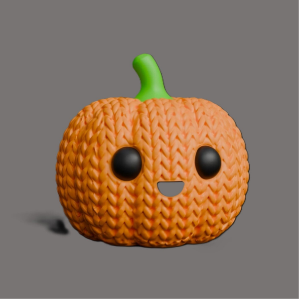 🎃🧶 Figurine effet crochet – Petite citrouille souriante