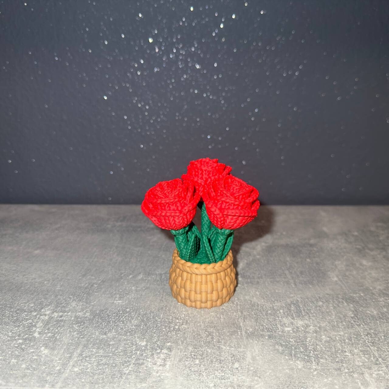 Bouquet de roses en crochet 3D