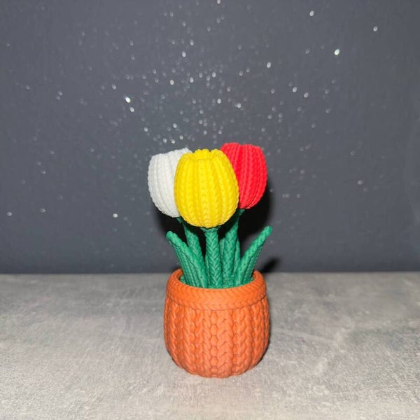 Composition Tulipes Crochet 3D