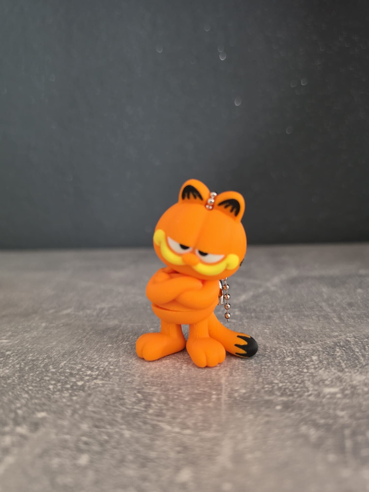Porte-clés flexy inspiré d’un célèbre chat orange gourmand