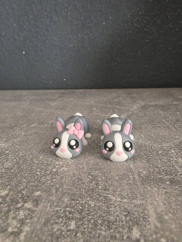 Couple de lapins flexy – Porte-clés adorables et articulés