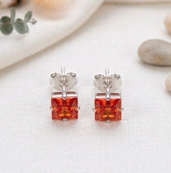 "Indian Red" Stud Earrings