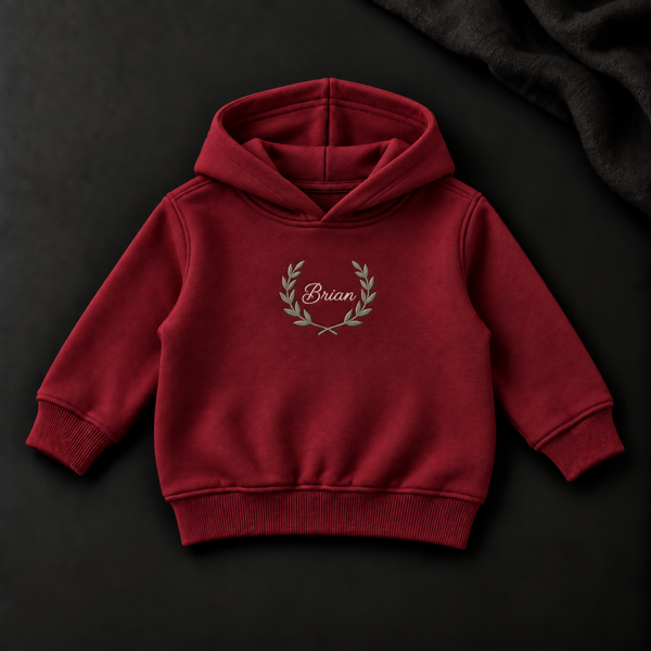 Personalised Olive Branch Baby Hoodie