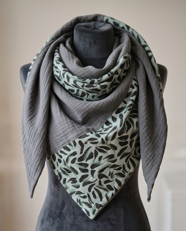 XXL-MUSSELIN PATCHWORK DREIECKSTUCH