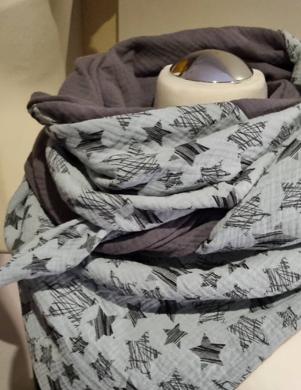 XXL Patchwork Musselin- Dreieckstuch