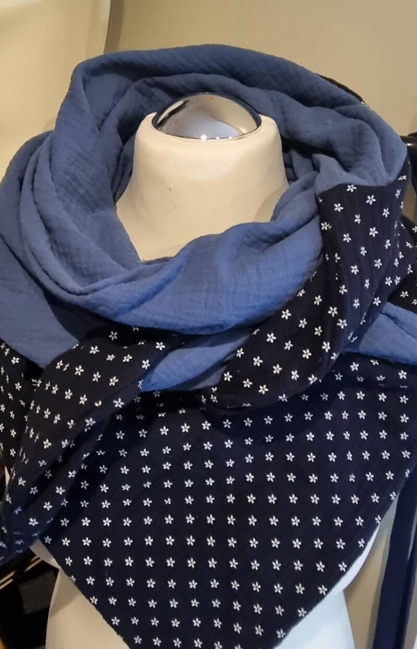 XXL Patchwork Musselin- Dreieckstuch