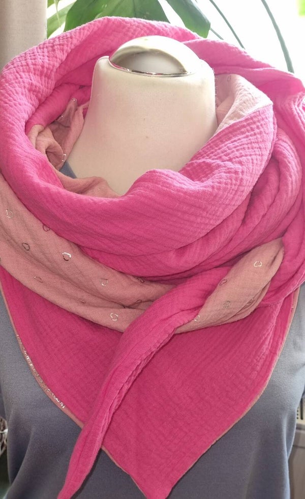 XXL Patchwork Musselin- Dreieckstuch